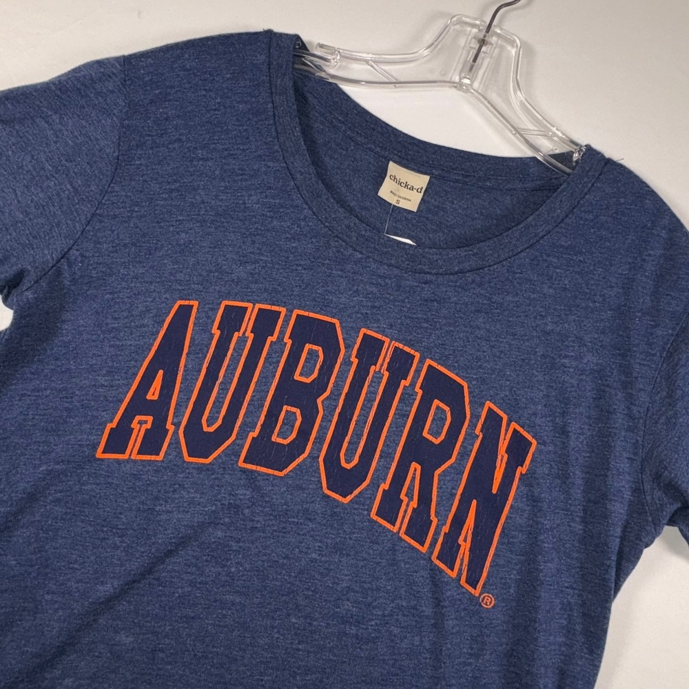Chicka-d Auburn Tigers Navy Blue Heather Graphic T-Shirt Small NWT